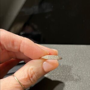 Mejuri Diamond Pave Slim Signet Ring. Size 8